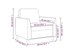 Sillón Gris 60 cm Piel Sintética