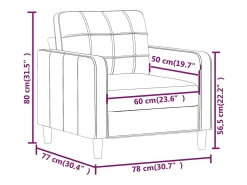 Sillón Gris 60 cm Piel Sintética