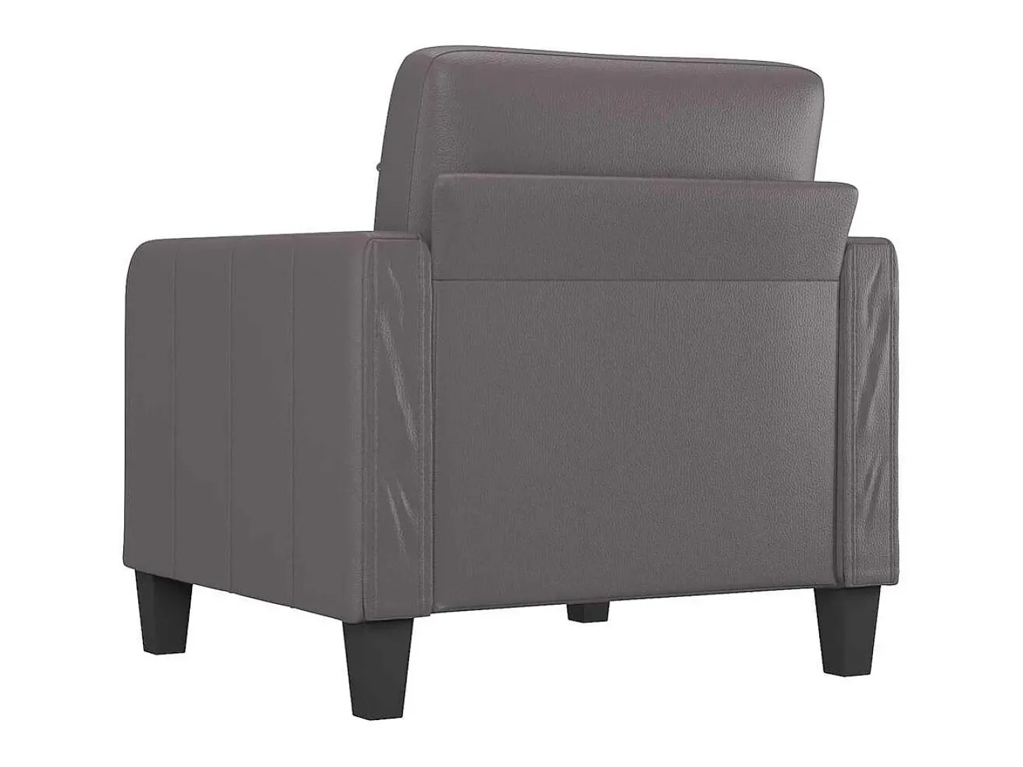 Sillón Gris 60 cm Piel Sintética