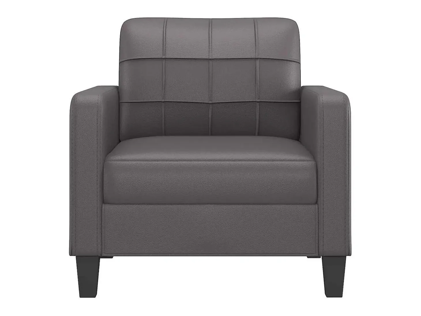 Sillón Gris 60 cm Piel Sintética