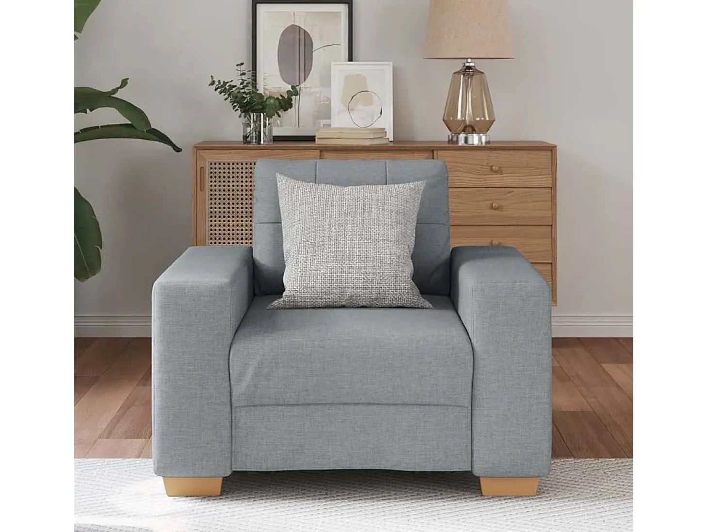 Sillón Gris Claro 60 cm Tela