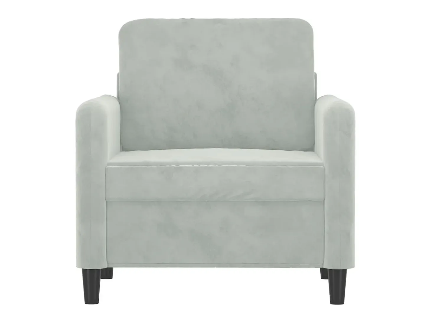 Sillón Gris Claro 60 cm Terciopelo