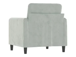 Sillón Gris Claro 60 cm Terciopelo