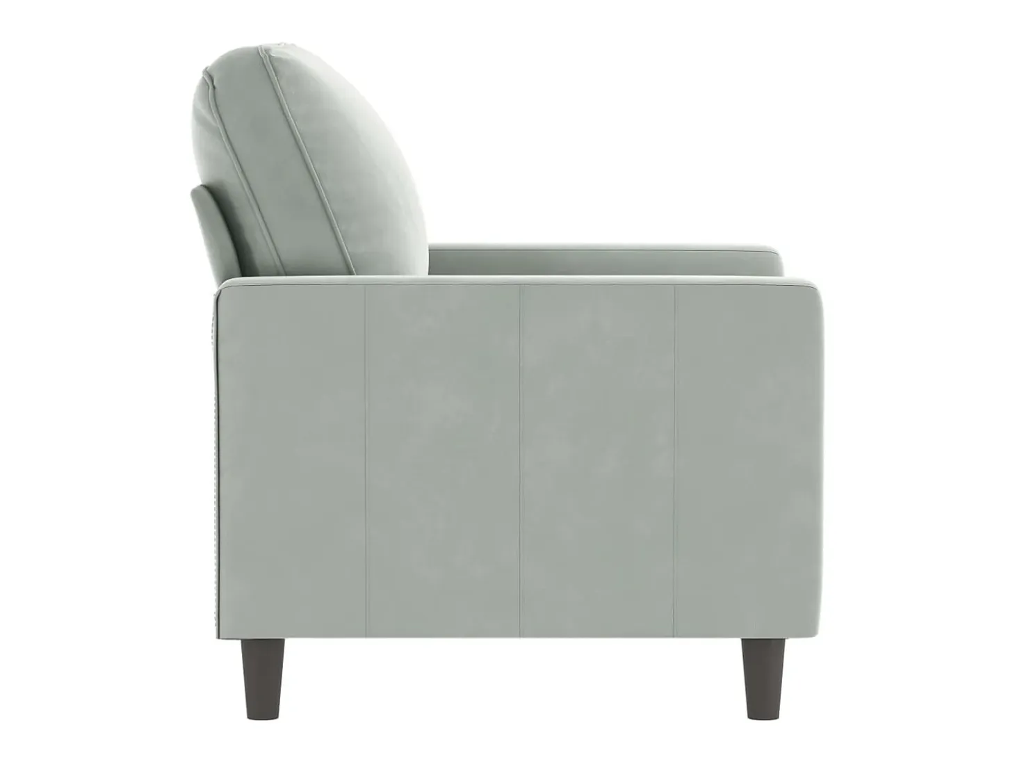 Sillón Gris Claro 60 cm Terciopelo