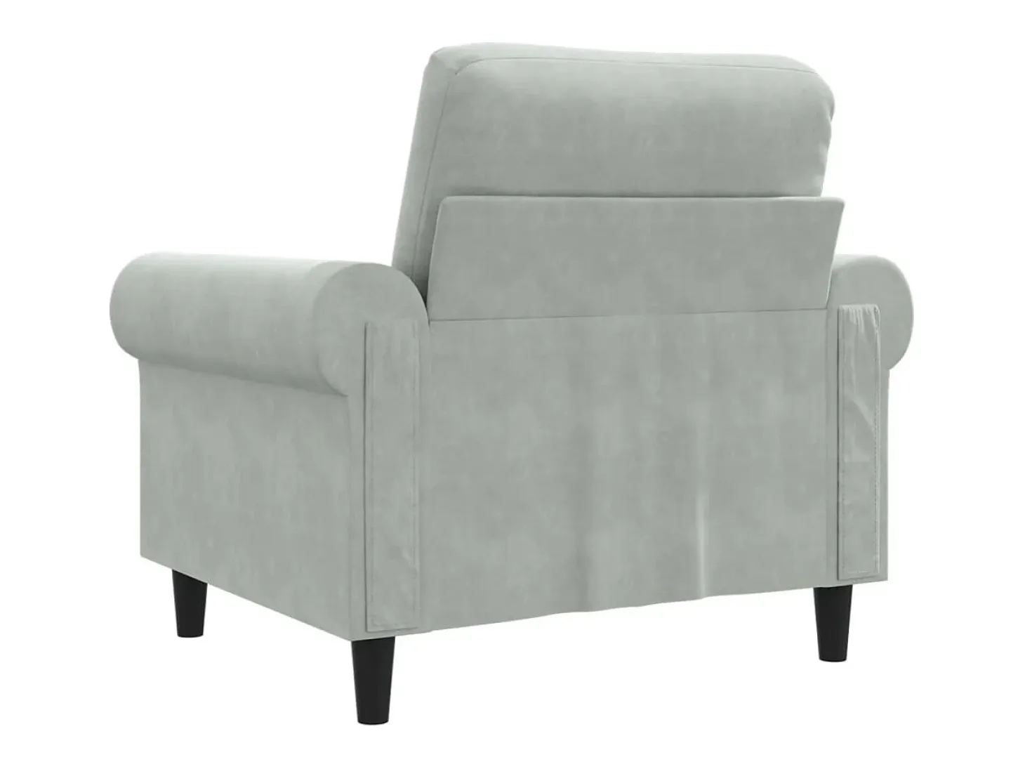 Sillón Gris Claro 60 cm Terciopelo