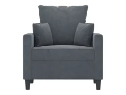 Sillón Gris Oscuro 60 cm Terciopelo