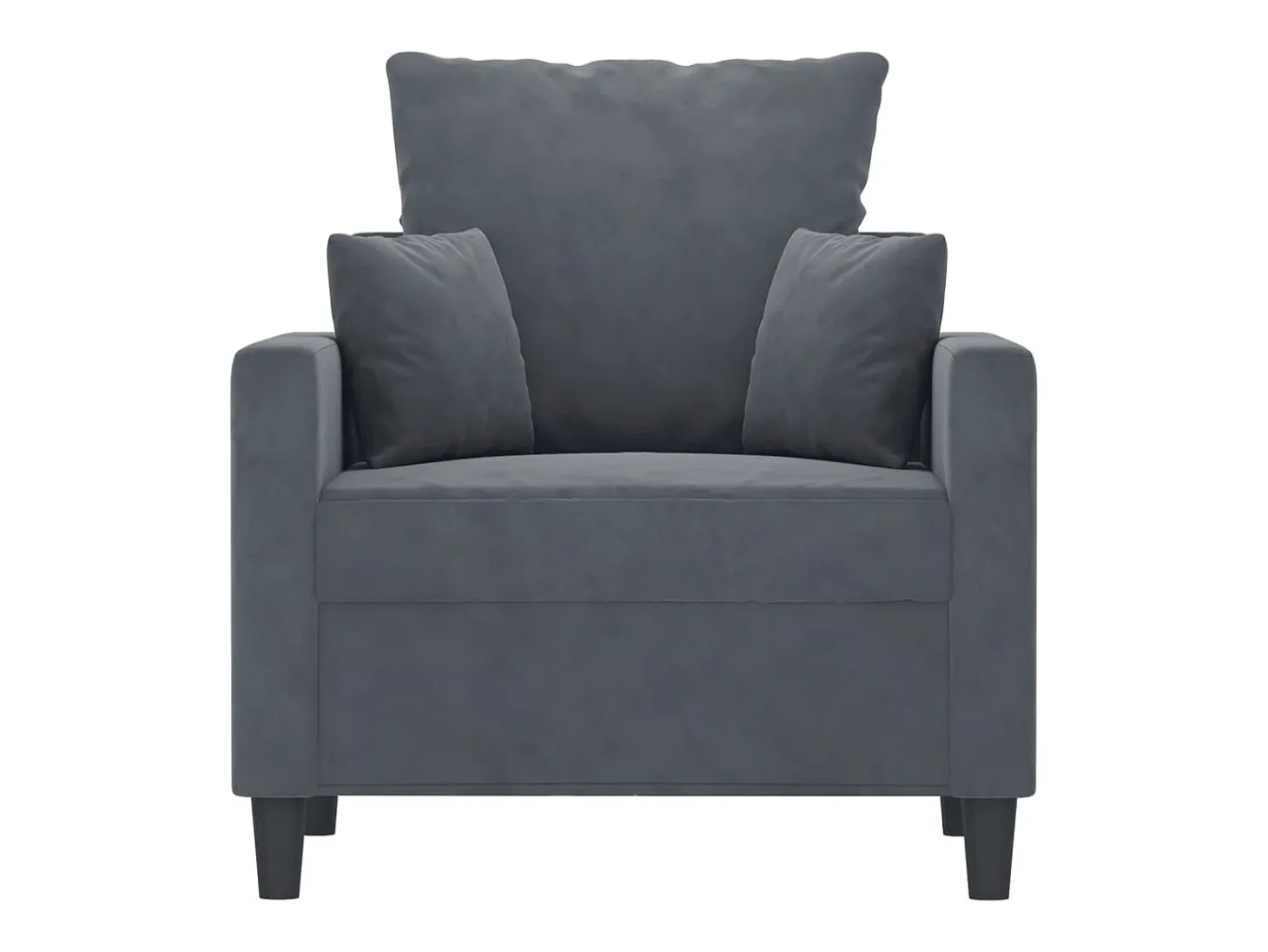Sillón Gris Oscuro 60 cm Terciopelo
