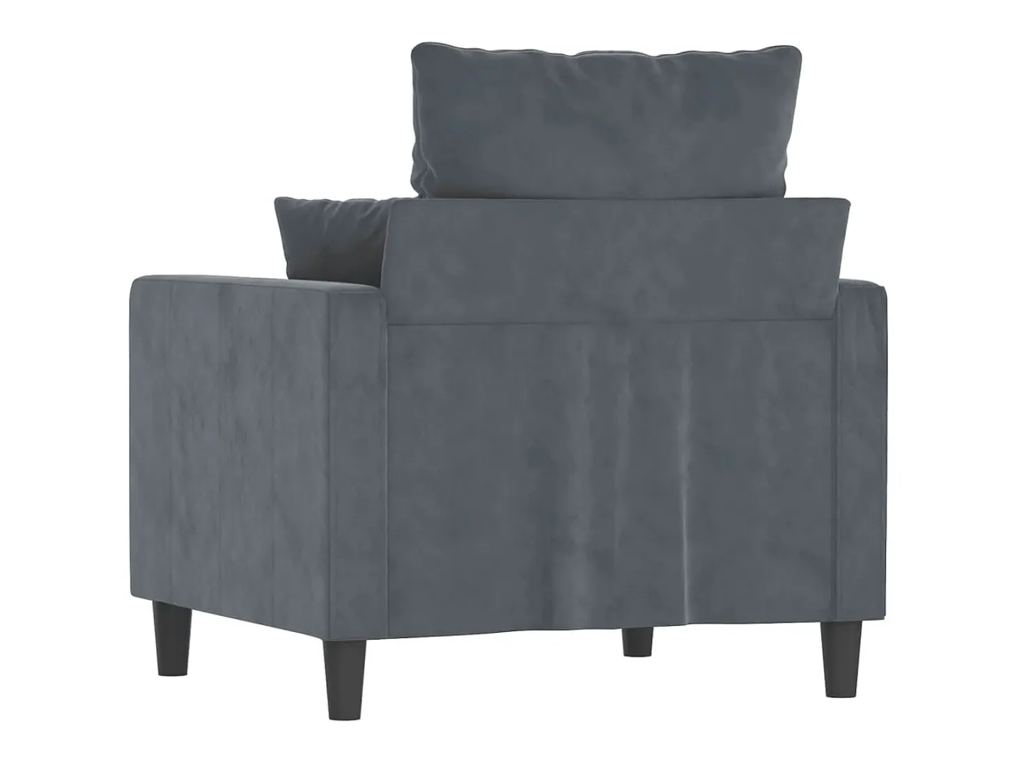 Sillón Gris Oscuro 60 cm Terciopelo