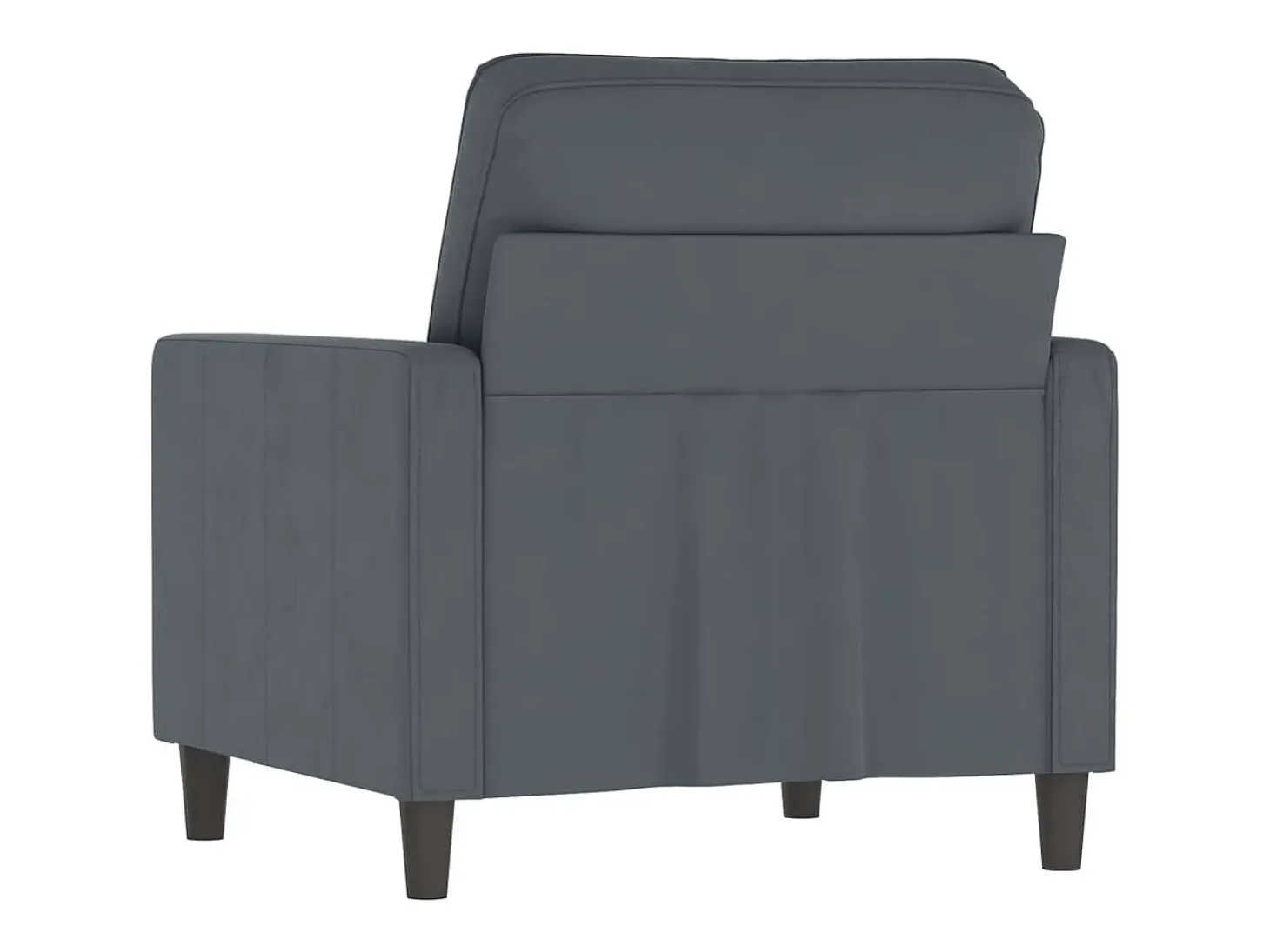 Sillón Gris Oscuro 60 cm Terciopelo