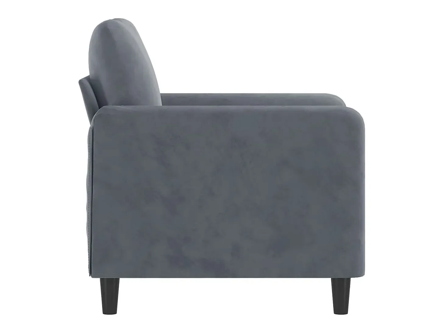 Sillón Gris Oscuro 60 cm Terciopelo