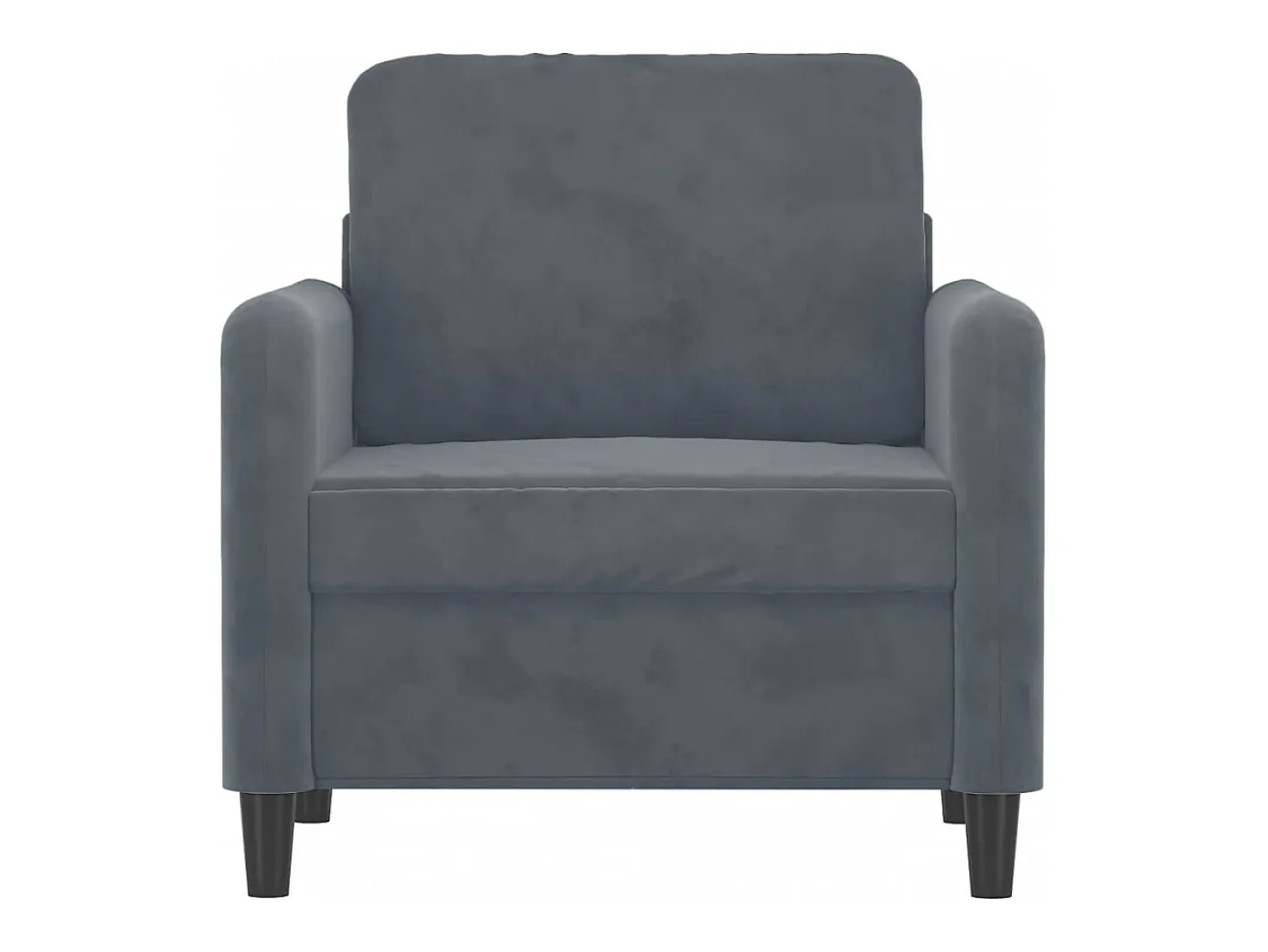 Sillón Gris Oscuro 60 cm Terciopelo
