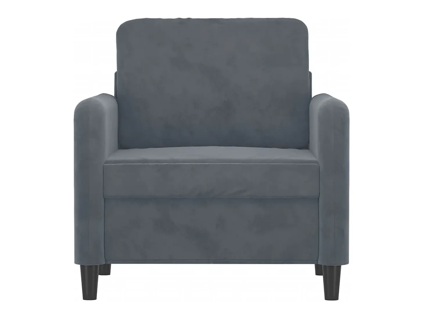 Sillón Gris Oscuro 60 cm Terciopelo