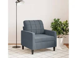 Sillón Gris Oscuro 60 cm Terciopelo