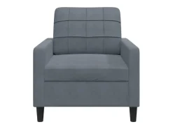 Sillón Gris Oscuro 60 cm Terciopelo