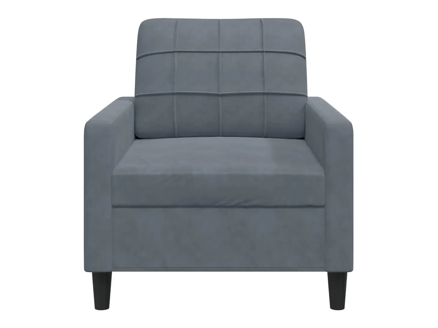 Sillón Gris Oscuro 60 cm Terciopelo