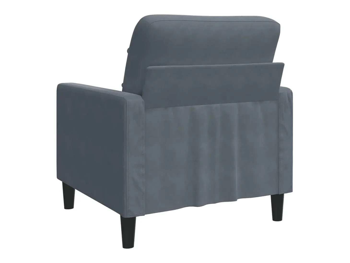 Sillón Gris Oscuro 60 cm Terciopelo