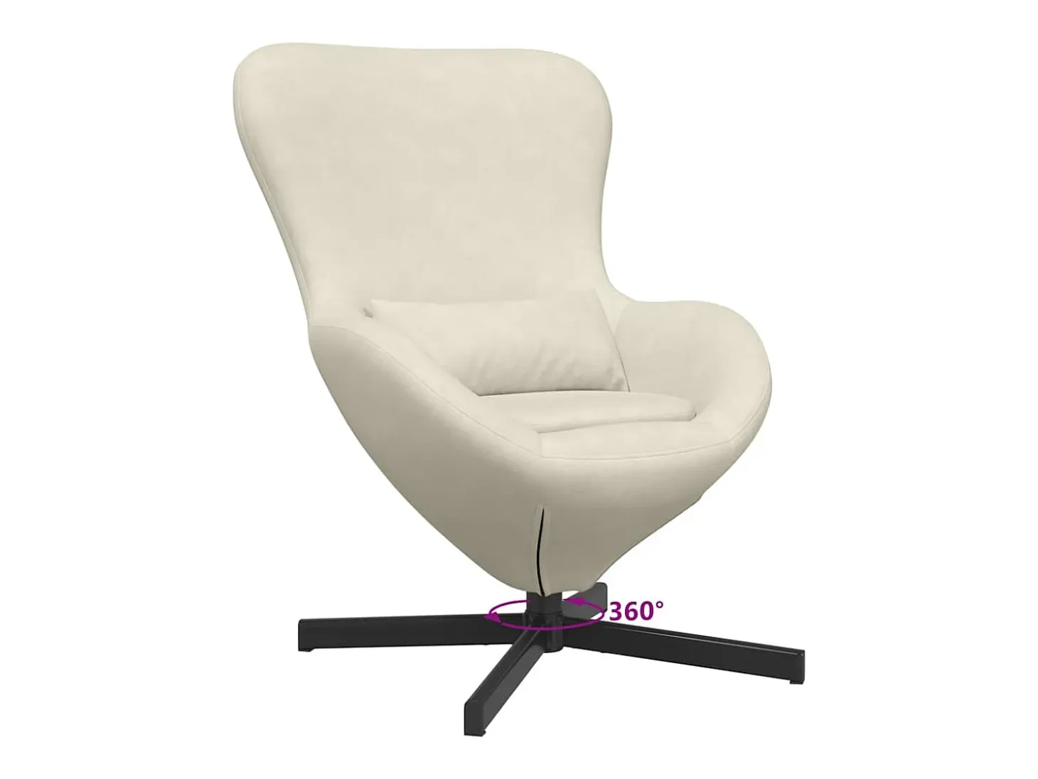 Sillón huevo Crema 63 x 73 x 90 cm Terciopelo