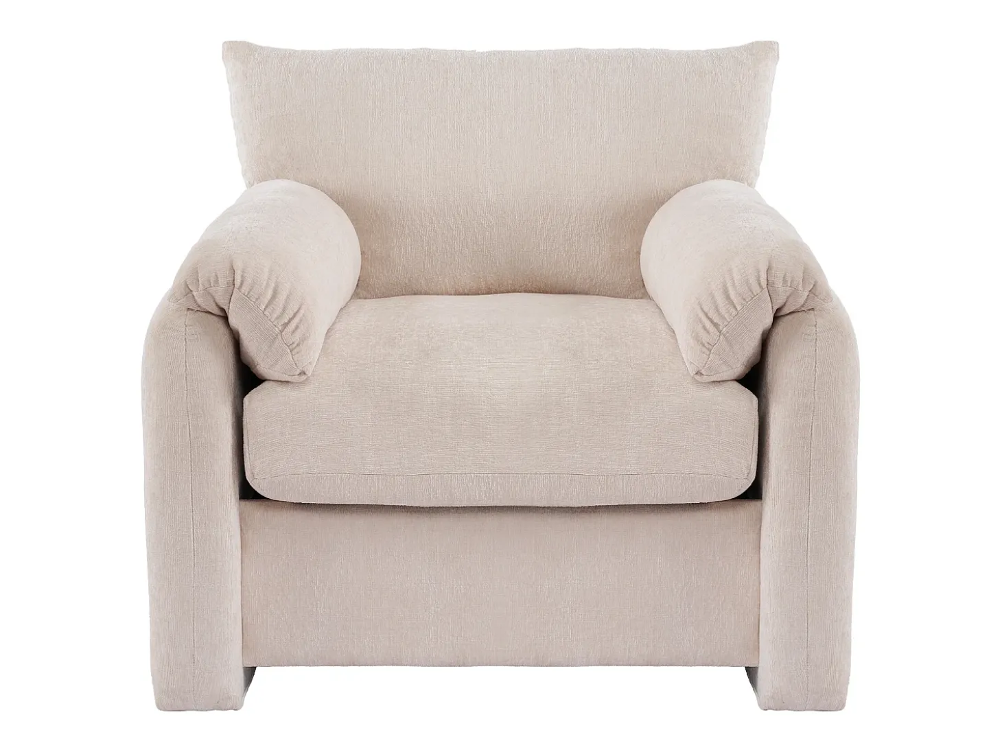 Sillón individual de chenilla - Beige