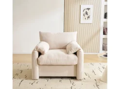 Sillón individual de chenilla - Beige