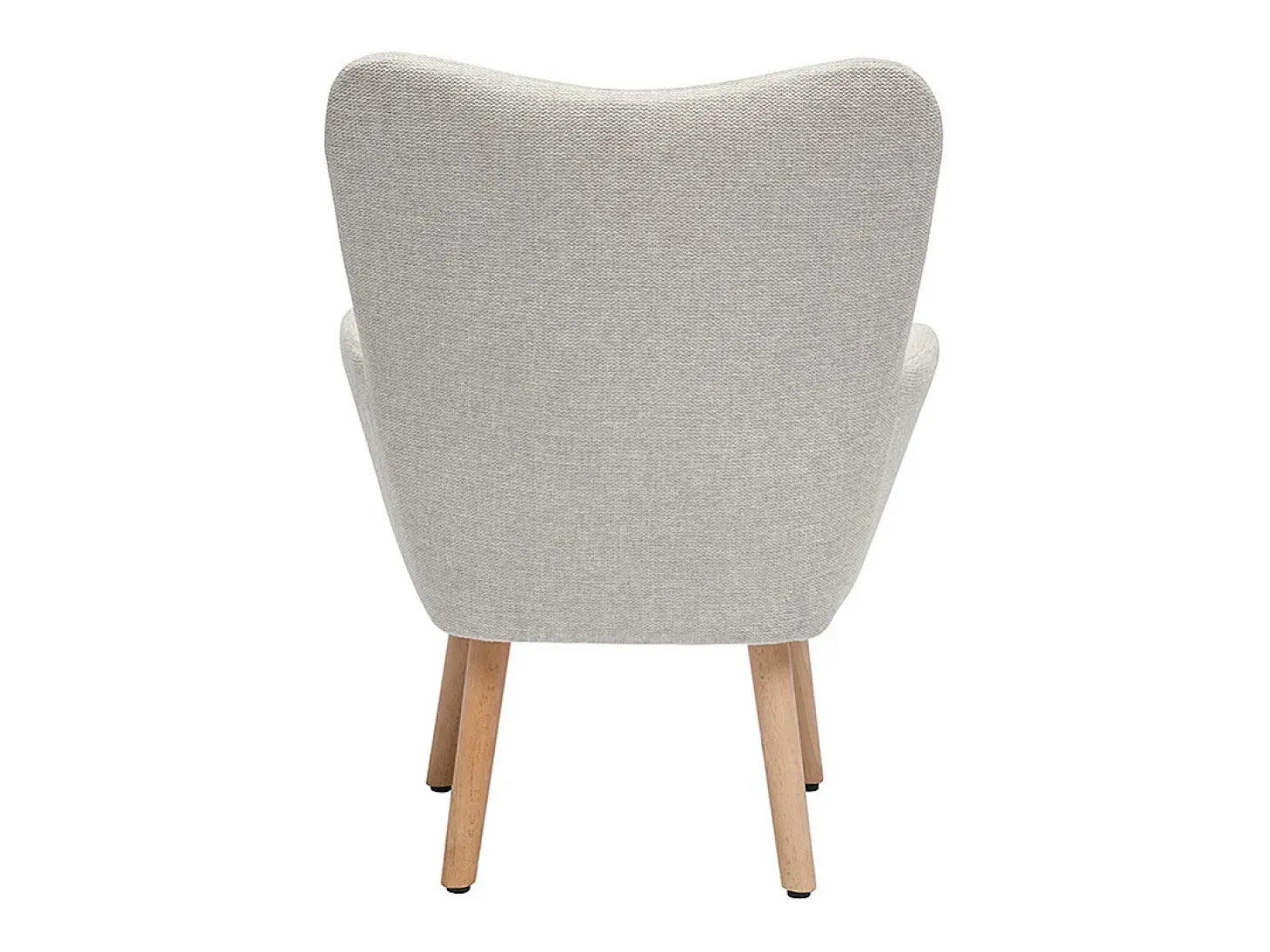 Sillón infantil escandinavo de tela efecto terciopelo beige y madera clara BABY BRISTOL