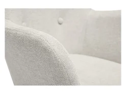Sillón infantil escandinavo de tela efecto terciopelo beige y madera clara BABY BRISTOL