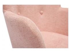 Sillón infantil escandinavo de terciopelo rosa y madera clara BABY BRISTOL