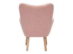 Sillón infantil escandinavo de terciopelo rosa y madera clara BABY BRISTOL