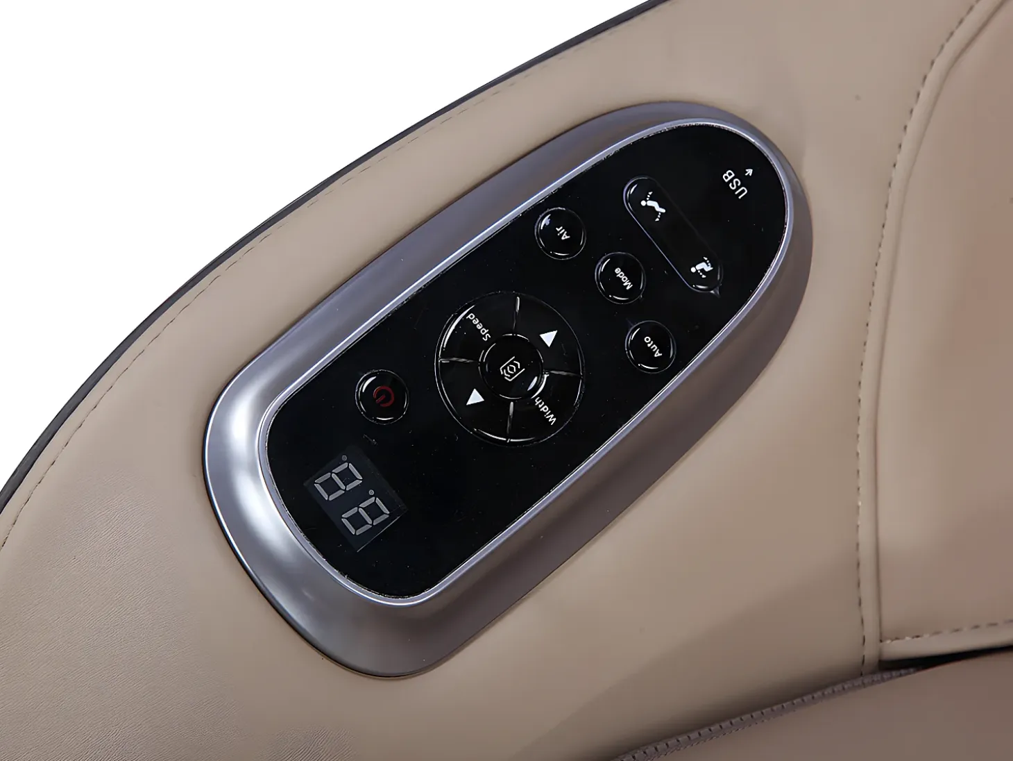 Sillón masaje KASOU piel sintética Bluetooth y LEDs - Sistema gravedad cero - Beige