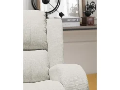 Sillón Mecedora Relax con Reclinación Manual, Tapizado Microfibra, Modelo Sam, Arena