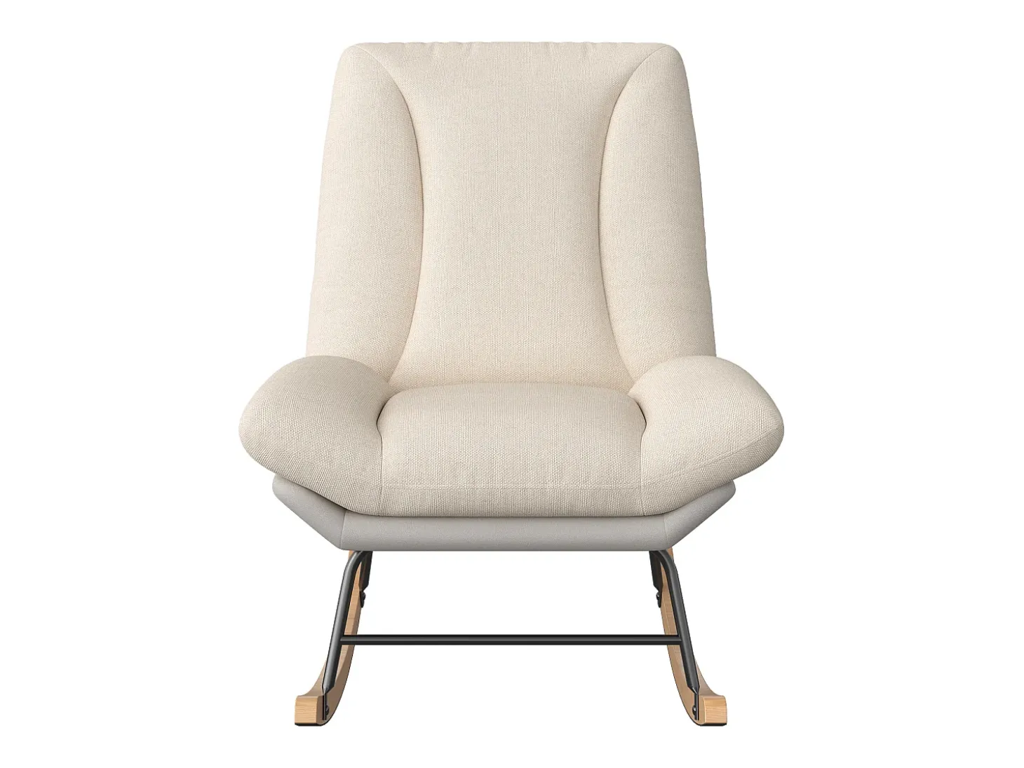 Sillón Mecedora Tapizado - Con Respaldo Regulable, Para Salón - Dormitorio, Balcón - 90,5 x 74 x 98 cm