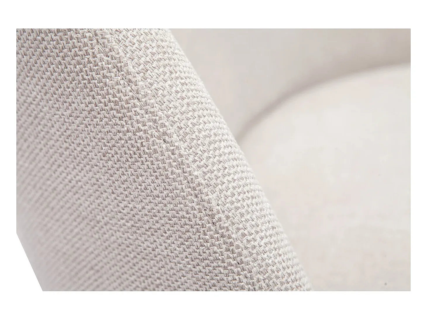 Sillón moderno de tejido efecto aterciopelado texturizado beige y metal negro BREGO