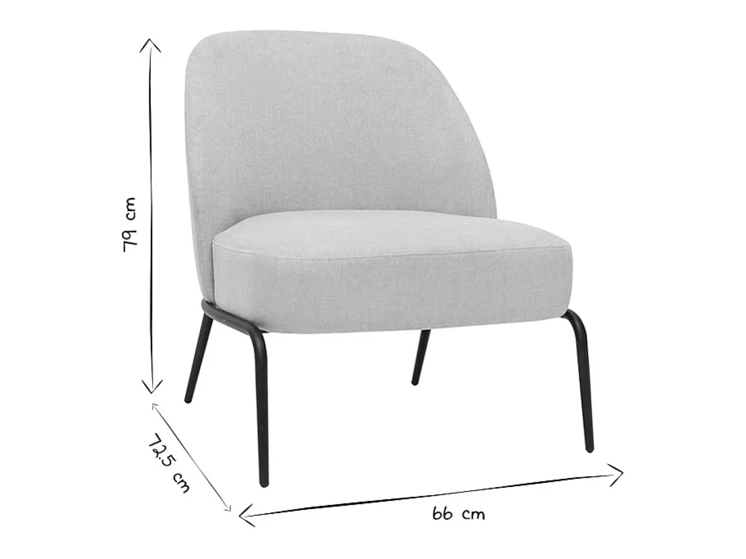Sillón moderno de tejido efecto aterciopelado texturizado beige y metal negro BREGO