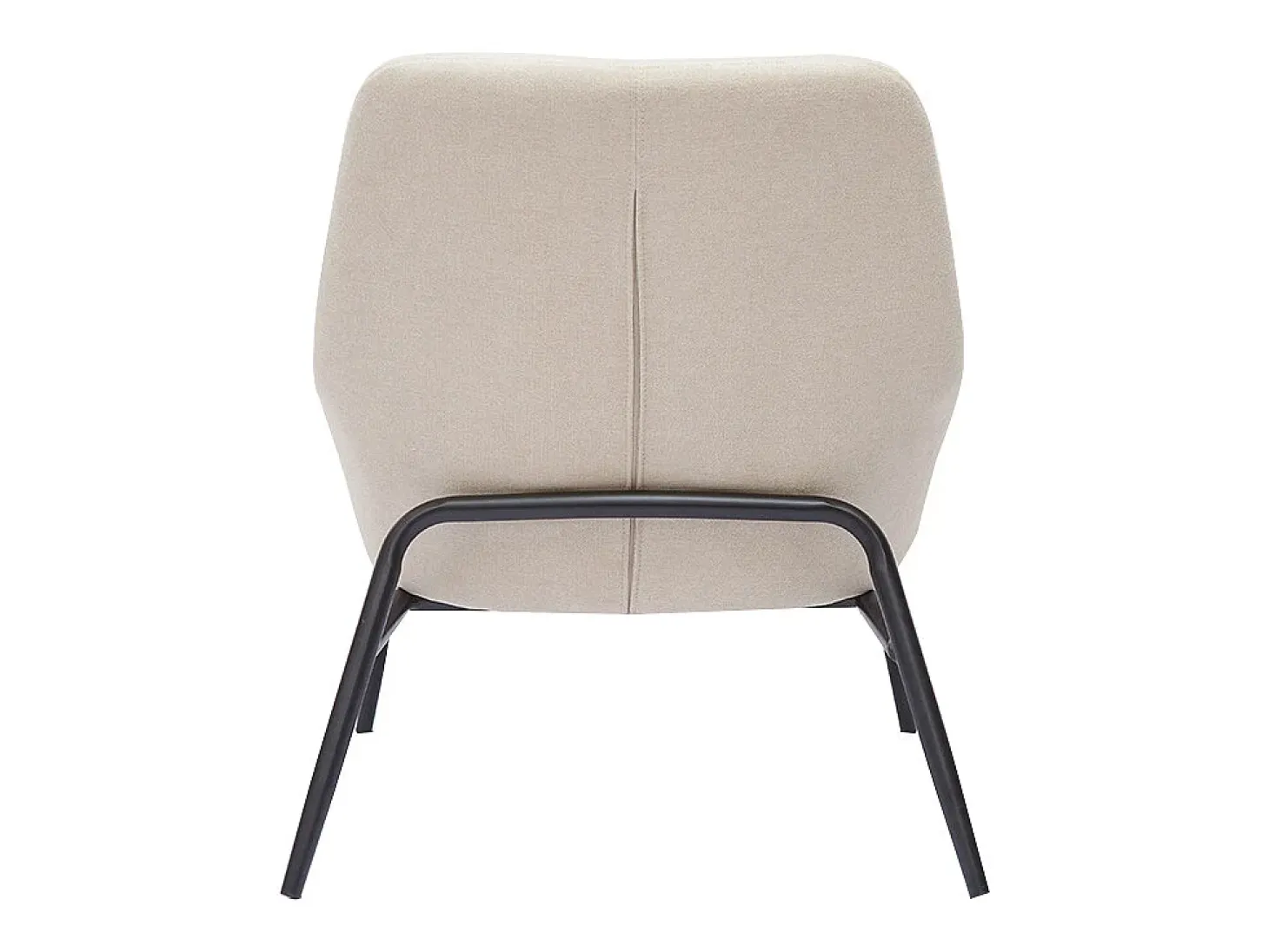 Sillón moderno de tejido efecto aterciopelado beige y metal negro MAXINE
