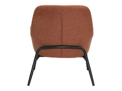 Sillón moderno de tejido efecto aterciopelado terracota y metal negro MAXINE