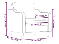 Sillón Negro 60 cm Tela