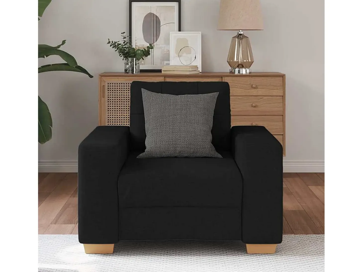 Sillón Negro 60 cm Tela