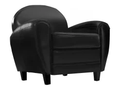 Sillón negro en cuero tostado sintético - Club