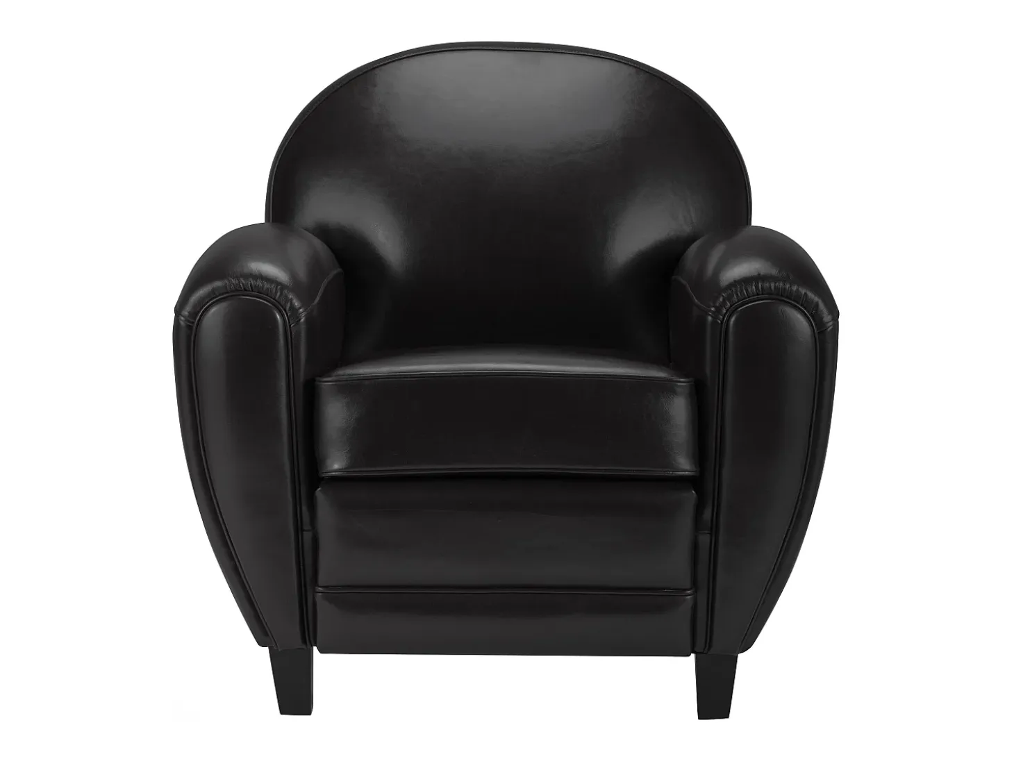 Sillón negro en cuero tostado sintético - Club