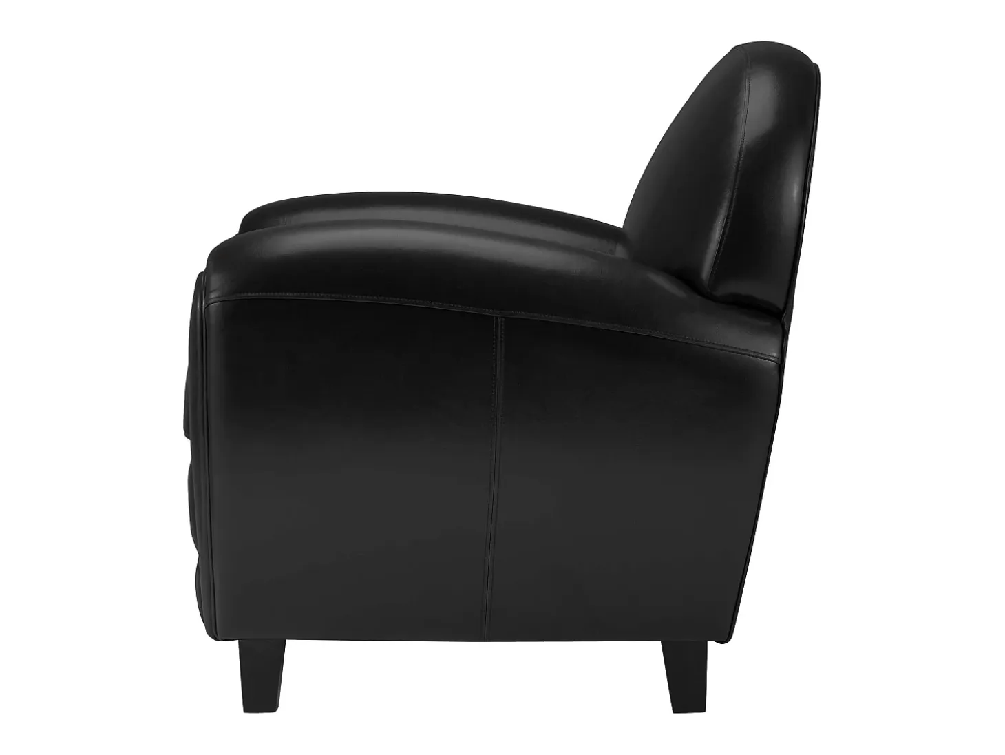 Sillón negro en cuero tostado sintético - Club