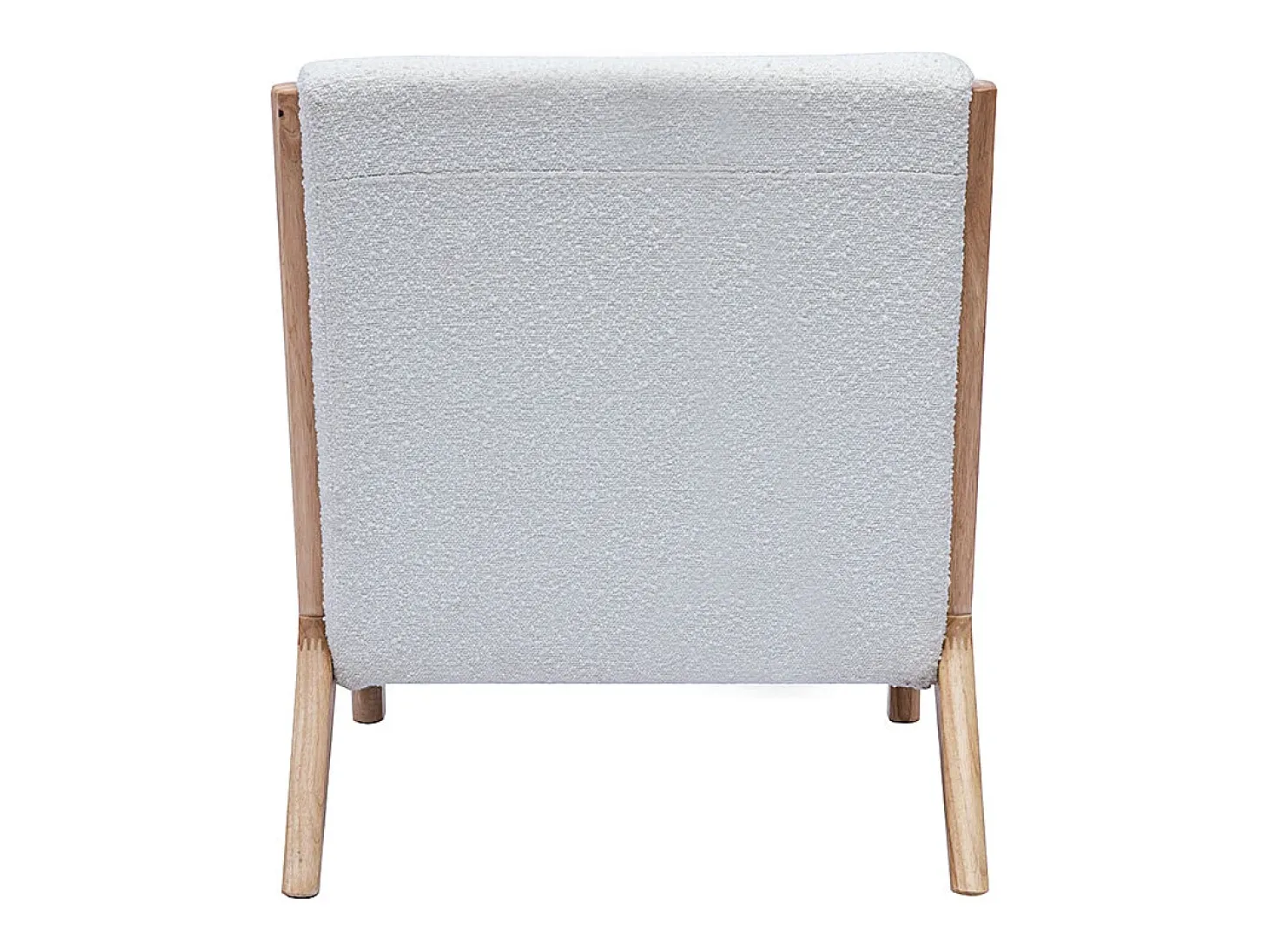 Sillón nórdico de borreguillo blanco y madera clara maciza DERRY