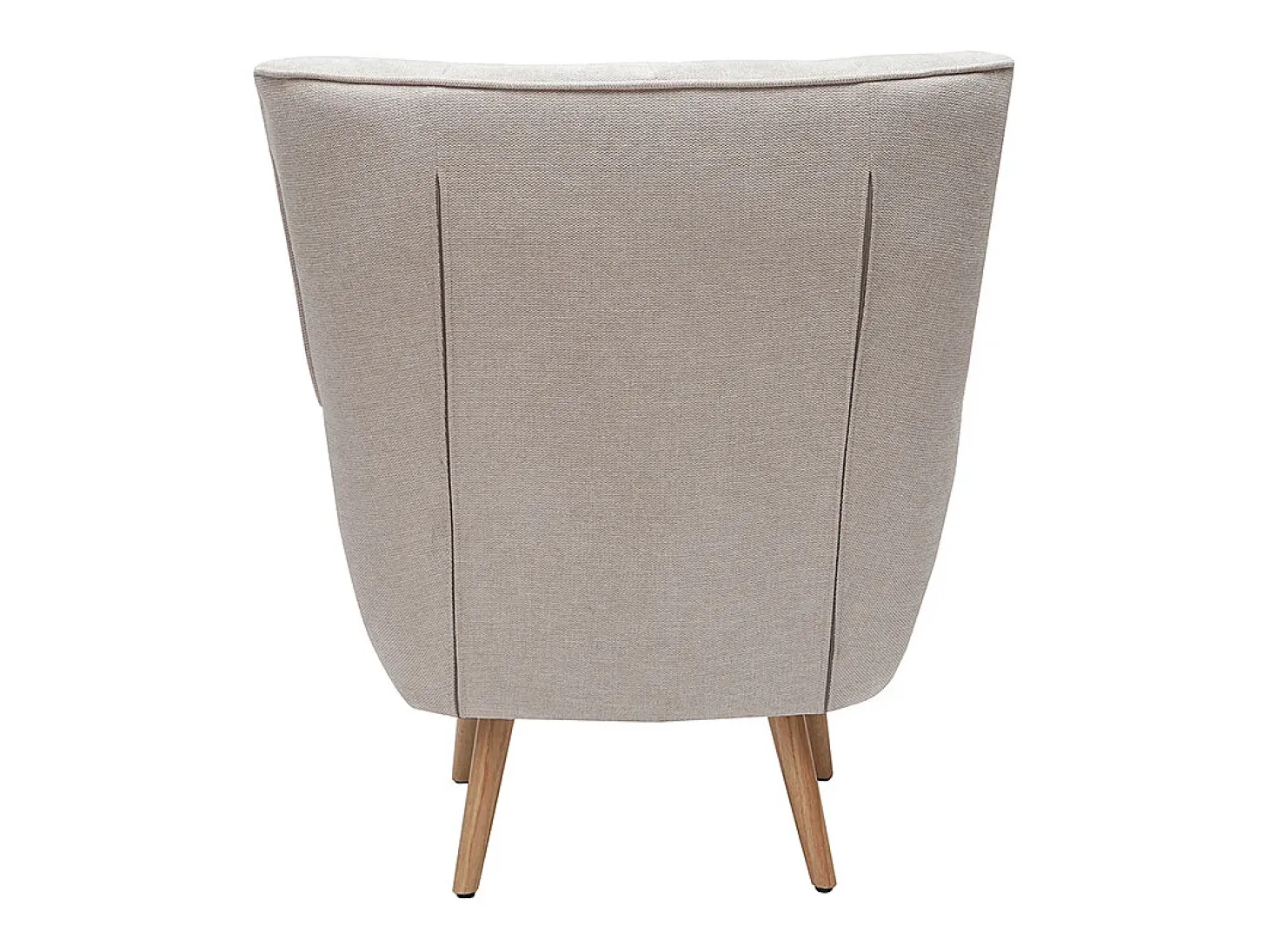 Sillón nórdico efecto terciopelo beige y madera AVERY