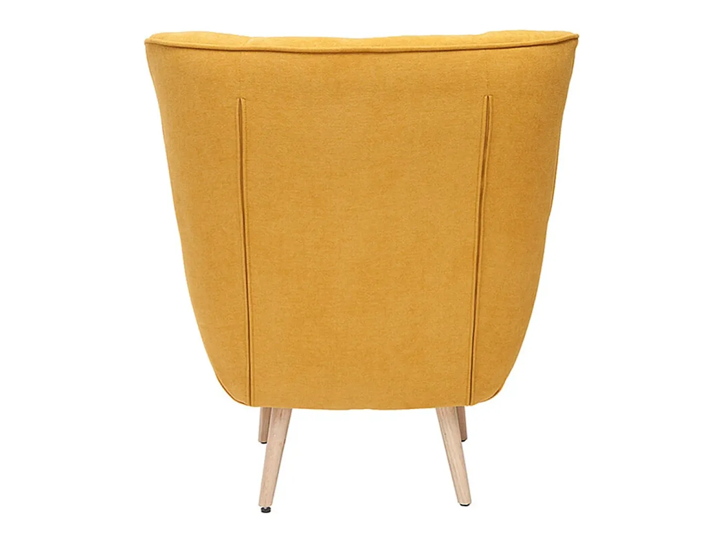 Sillón nórdico efecto terciopelo amarillo mostaza y madera AVERY