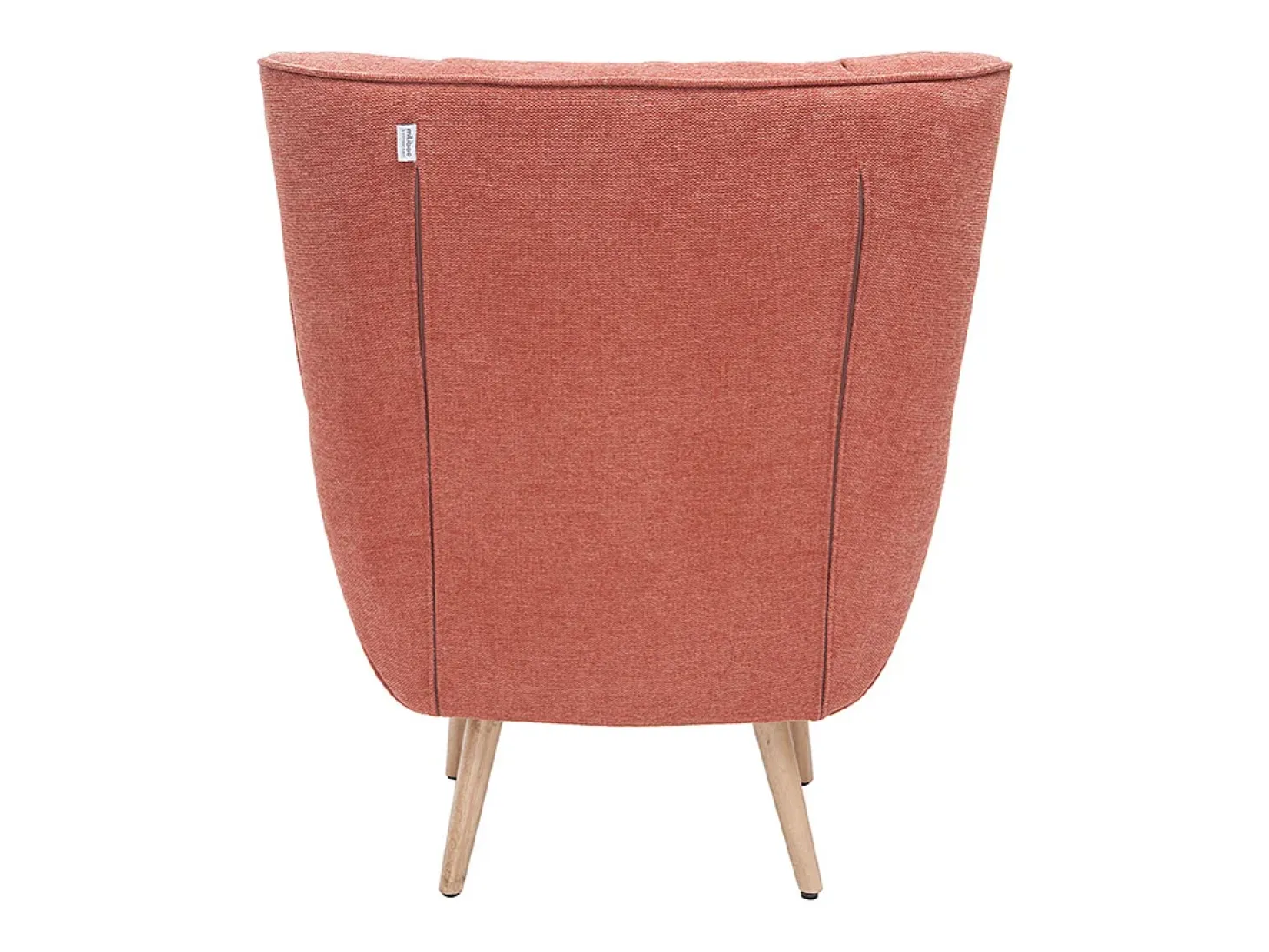 Sillón nórdico efecto terciopelo terracota y madera AVERY