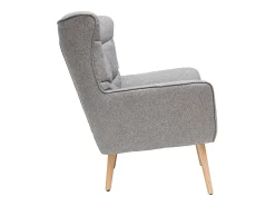 Sillón nórdico en tejido gris claro y madera AVERY