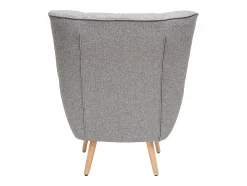Sillón nórdico en tejido gris claro y madera AVERY