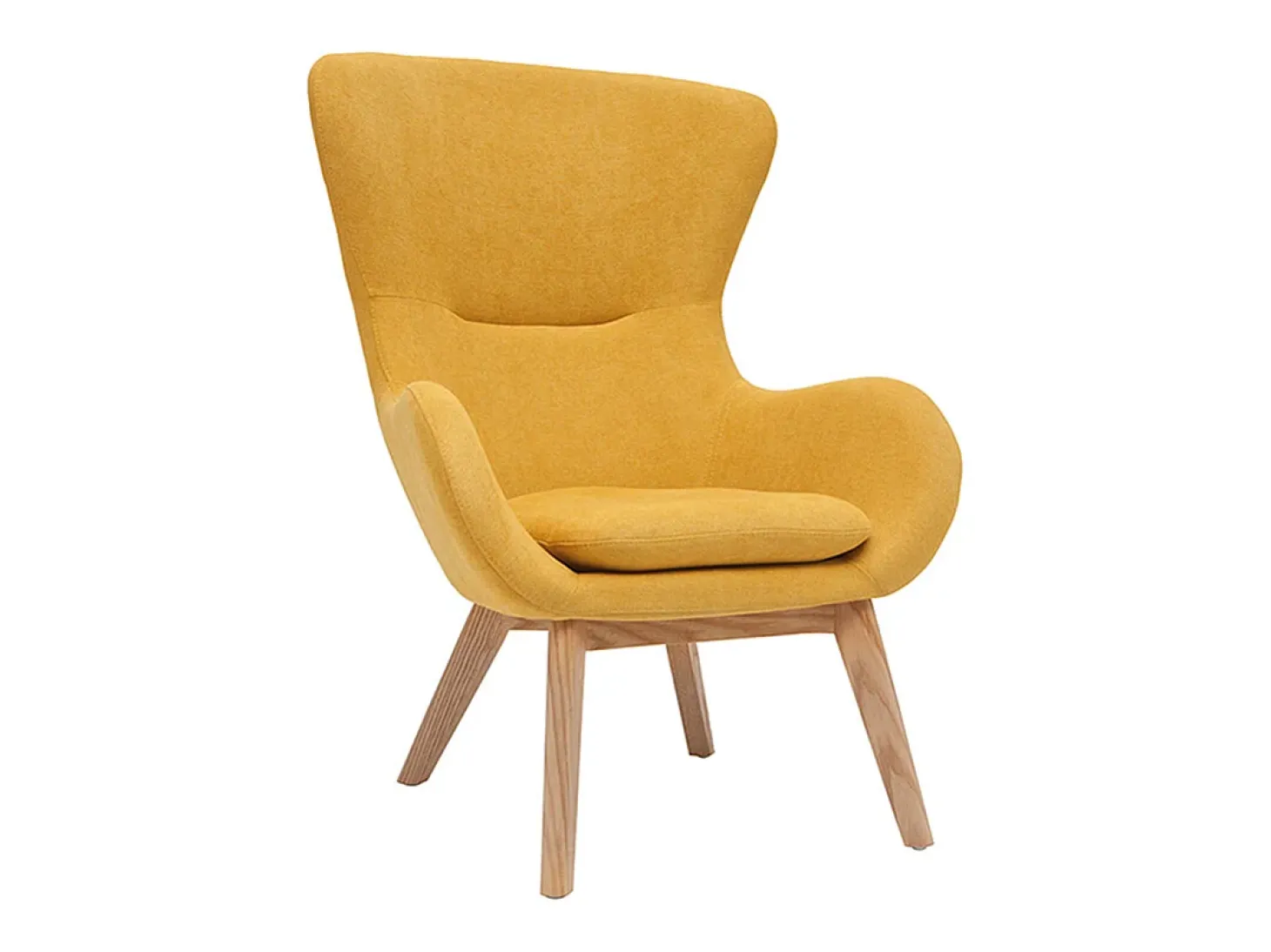 Sillón nórdico tejido efecto terciopelo y madera ESKUA