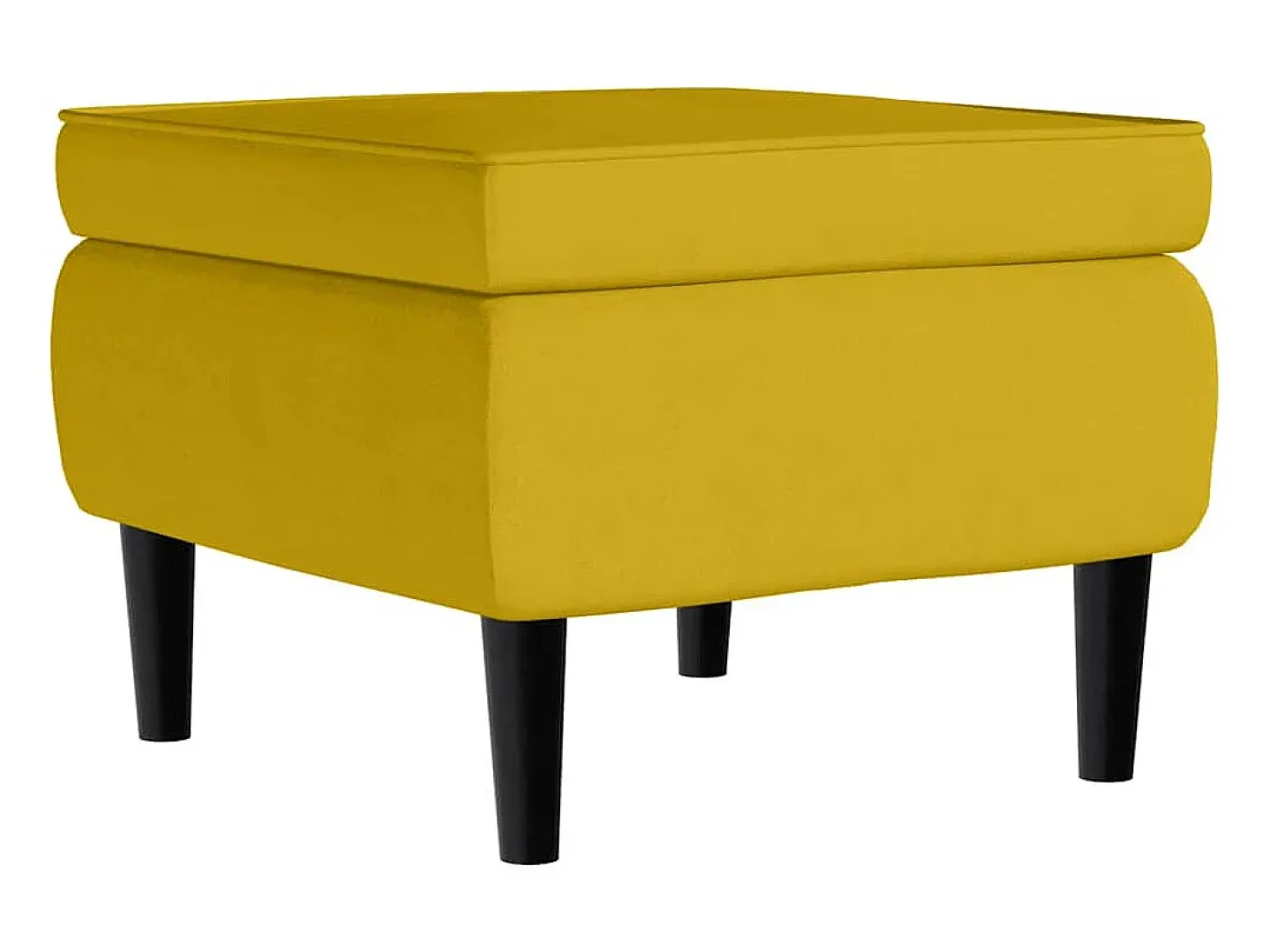 Sillón orejero con taburete terciopelo amarillo mostaza
