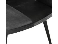 Sillón orejero cuero auténtico negro y gris
