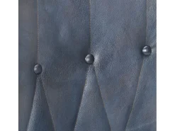 Sillón orejero de cuero auténtico gris canela