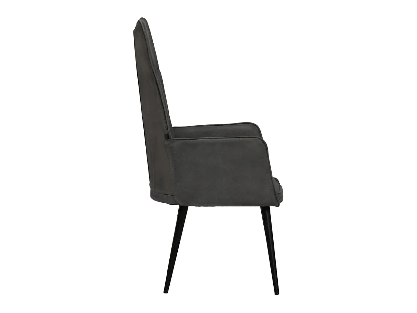 Sillón orejero de cuero auténtico negro canela